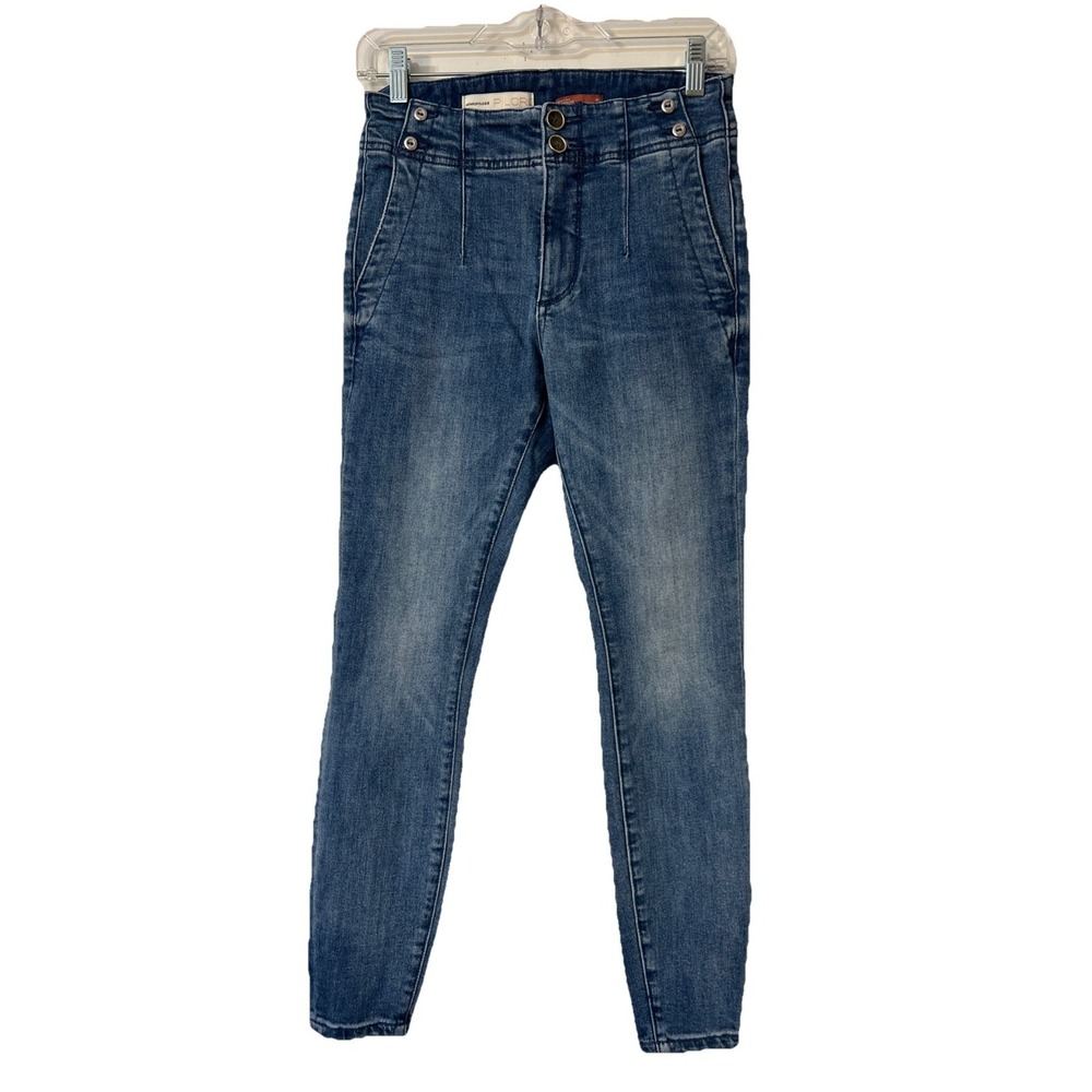 Anthropologie Pilcro Sailor‎ Medium Wash Jeans Size 27 Skinny Stretchy